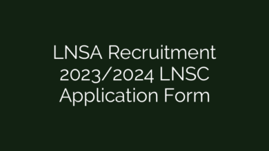 LNSA Recruitment 2023/2024 LNSC Application Form