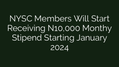 NYSC Members Will Start Receiving N10,000 Monthy Stipend Starting January 2024