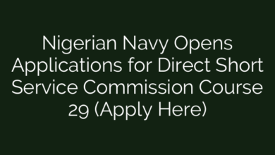 Nigerian Navy Opens Applications for Direct Short Service Commission Course 29 (Apply Here)