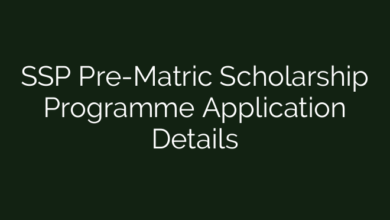 SSP Pre-Matric Scholarship Programme Application Details