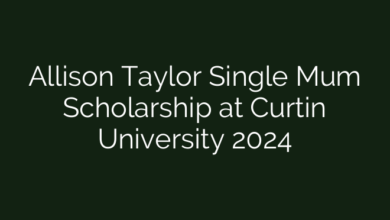 Allison Taylor Single Mum Scholarship at Curtin University 2024