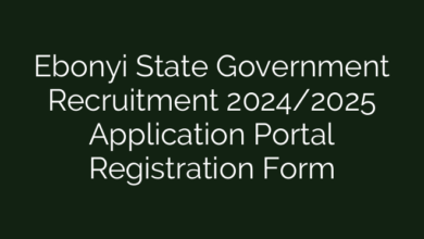 Ebonyi State Government Recruitment 2024/2025 Application Portal Registration Form