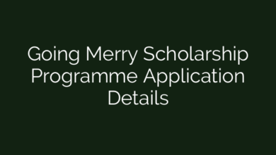 Going Merry Scholarship Programme Application Details