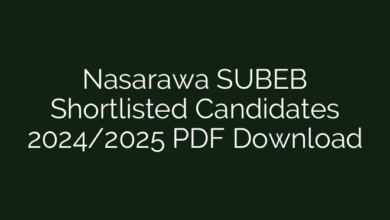 Nasarawa SUBEB Shortlisted Candidates 2024/2025 PDF Download