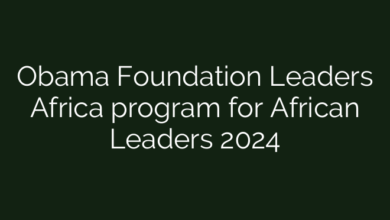 Obama Foundation Leaders Africa program for African Leaders 2024