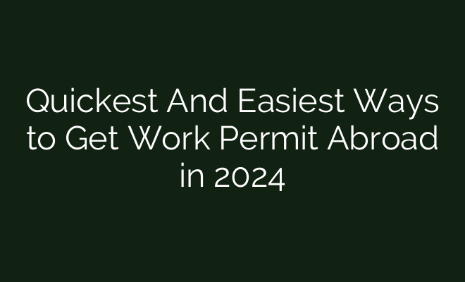 Quickest And Easiest Ways to Get Work Permit Abroad in 2024 - British Visa