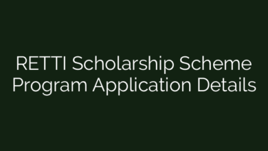 RETTI Scholarship Scheme Program Application Details