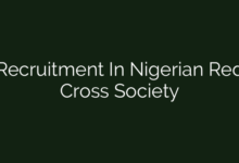 Recruitment In Nigerian Red Cross Society