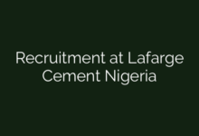 Recruitment at Lafarge Cement Nigeria