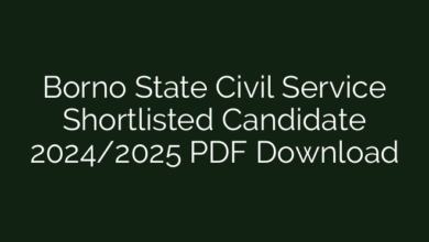 Borno State Civil Service Shortlisted Candidate 2024/2025 PDF Download