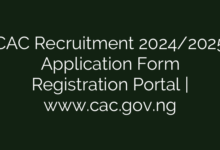CAC Recruitment 2024/2025 Application Form Registration Portal | www.cac.gov.ng