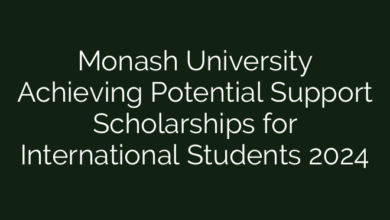 Monash University Achieving Potential Support Scholarships for International Students 2024