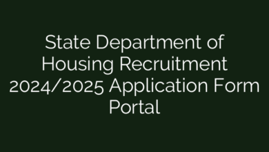 State Department of Housing Recruitment 2024/2025 Application Form Portal