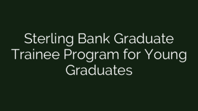 Sterling Bank Graduate Trainee Program for Young Graduates