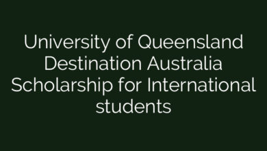University of Queensland Destination Australia Scholarship for International students