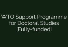 WTO Support Programme for Doctoral Studies [Fully-funded]