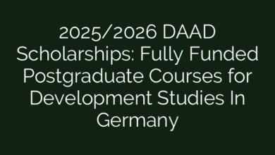 2025/2026 DAAD Scholarships: Fully Funded Postgraduate Courses for Development Studies In Germany
