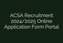 ACSA Recruitment 2024/2025 Online Application Form Portal
