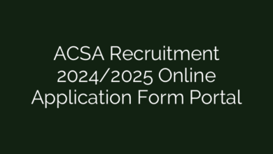 ACSA Recruitment 2024/2025 Online Application Form Portal