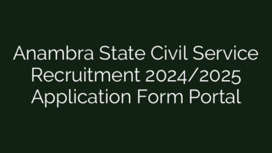 Anambra State Civil Service Recruitment 2024/2025 Application Form Portal