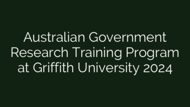 Australian Government Research Training Program at Griffith University 2024