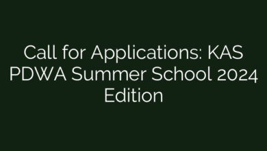 Call for Applications: KAS PDWA Summer School 2024 Edition