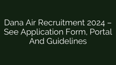 Dana Air Recruitment 2024 – See Application Form, Portal And Guidelines