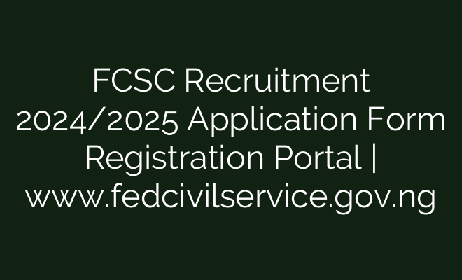 Fcsc Recruitment 2024 2025 Application Form Registration Portal