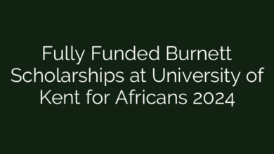 Fully Funded Burnett Scholarships at University of Kent for Africans 2024