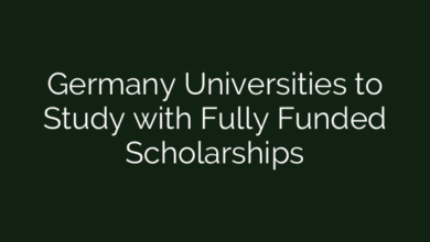 Germany Universities to Study with Fully Funded Scholarships