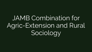 JAMB Combination for Agric-Extension and Rural Sociology