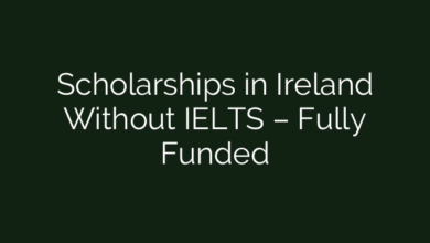 Scholarships in Ireland Without IELTS – Fully Funded