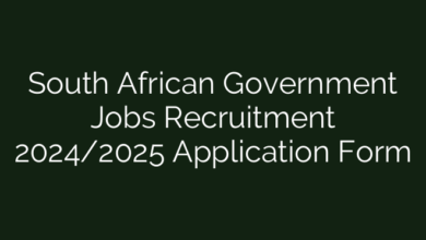 South African Government Jobs Recruitment 2024/2025 Application Form