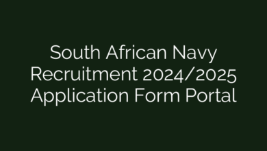 South African Navy Recruitment 2024/2025 Application Form Portal