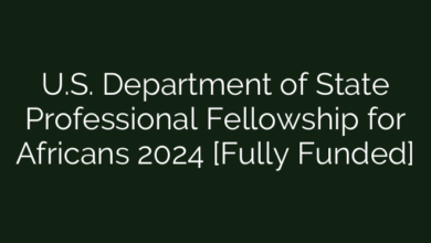 U.S. Department of State Professional Fellowship for Africans 2024 [Fully Funded]