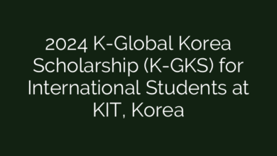 2024 K-Global Korea Scholarship (K-GKS) for International Students at KIT, Korea