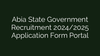 Abia State Government Recruitment 2024/2025 Application Form Portal