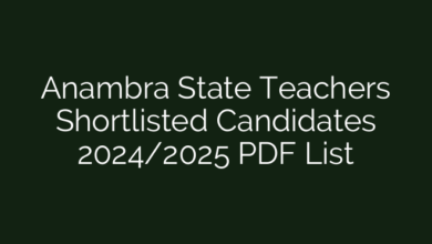 Anambra State Teachers Shortlisted Candidates 2024/2025 PDF List