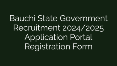 Bauchi State Government Recruitment 2024/2025 Application Portal Registration Form