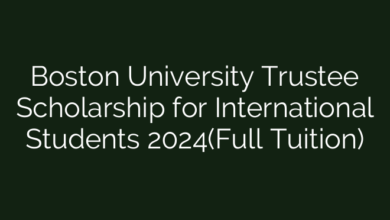 Boston University Trustee Scholarship for International Students 2024(Full Tuition)