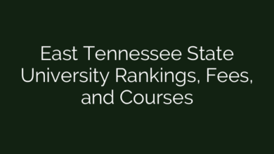 East Tennessee State University Rankings, Fees, and Courses