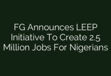 FG Announces LEEP Initiative To Create 2.5 Million Jobs For Nigerians
