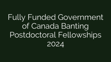 Fully Funded Government of Canada Banting Postdoctoral Fellowships 2024