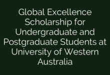 Global Excellence Scholarship for Undergraduate and Postgraduate Students at University of Western Australia