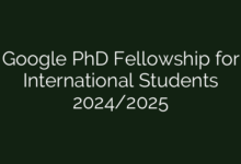 Google PhD Fellowship for International Students 2024/2025