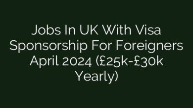 Jobs In UK With Visa Sponsorship For Foreigners April 2024 (£25k-£30k Yearly)
