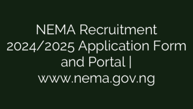 NEMA Recruitment 2024/2025 Application Form and Portal | www.nema.gov.ng