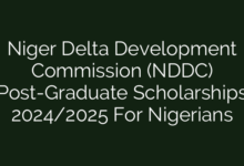 Niger Delta Development Commission (NDDC) Post-Graduate Scholarships 2024/2025 For Nigerians