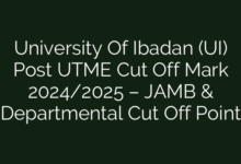 University Of Ibadan (UI) Post UTME Cut Off Mark 2024/2025 – JAMB & Departmental Cut Off Point