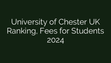 University of Chester UK Ranking, Fees for Students 2024